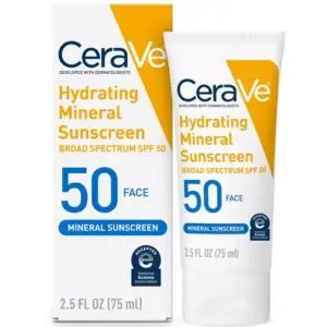 CeraVe Sunscreen Lotion – Hydrating mineral sunscreen with ceramides and niacinamide."