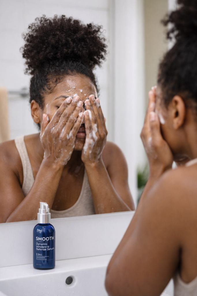 Woman using Smooth Dynamic Serum for Wrinkles